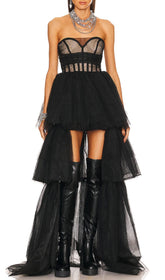 TRÄGERLOSES KORSETTOP TÜLLKLEID PAULA